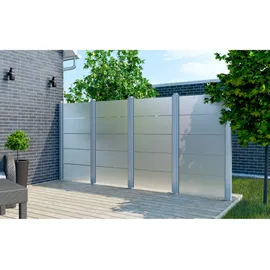 GROJA Glas-Sichtschutz Typ Senkrecht 90 Blockstreifen 90 x 180 cm Transparent/Weiß
