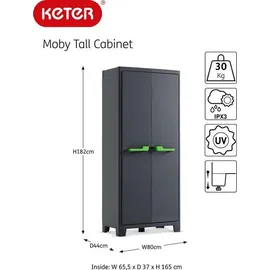 KETER Moby 0,8 x 0,44 x 1,82 m graphitgrau