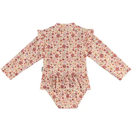 Sterntaler Badeanzug langarm mit UV-Schutz Blumen, natur – mehrfarbig, 110