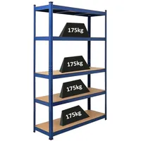 Proregal Schwerlastregal Ragnar für Gesamtlast 875 kg HxBxT 180 x 120 x 40 cm Blau Kellerregal Steckregal Garagenregal Lagerregal