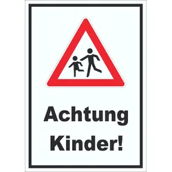 Achtung Kinder Aufkleber A2 (420x594mm)