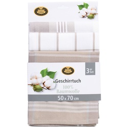 Geschirrtuch-Set KARO stein - beige