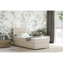 panda möbel gmbh Boxspringbett Everest, 90x200 mit Bettkasten und Topper, - beige