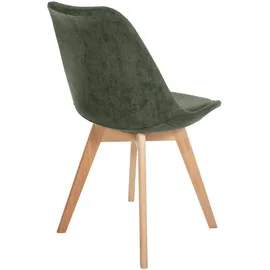 CLP Esszimmerstuhl Linares Cord grün 4er Set