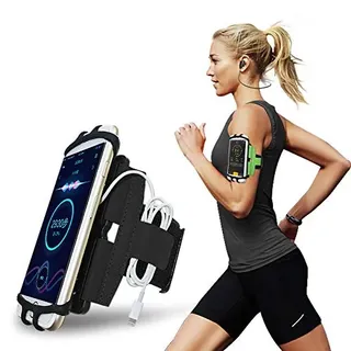 CoverKingz Universal Sportarmband 4,0-7,0 Zoll - Armtasche mit Schlüsselfach für [Huawei P50/40/30/20/10/P Smart/Y9/Y7/Y6/Nova/Mate u.s.w] Laufarmband Schwarz