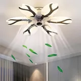 Aleaty Deckenventilator Mit Beleuchtung Moderne LED Dimmbare Deckenleuchte mit Ventilator mit Fernbedienung Deckenventilator mit Licht Für Wohnzimmer Schlafzimmer Lampe (Schwarz)