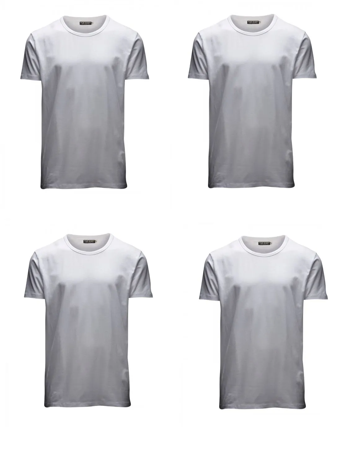 Jack & Jones Herren T-Shirt O-Neck & V-Neck Slim Fit 4er Pack Slim Fit Weiß S