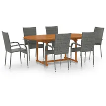 vidaXL Garten-Essgruppe 7-tlg. Grau