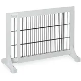 Relaxdays Absperrgitter, ausziehbares Schutzgitter, Treppe - Tür, Hxb: 56 x 70-108 cm, freistehend, Kinder & Hunde, Weiß