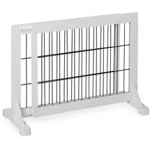Relaxdays Absperrgitter, ausziehbares Schutzgitter, Treppe - Tür, Hxb: 56 x 70-108 cm, freistehend, Kinder & Hunde, Weiß