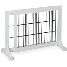 Relaxdays Absperrgitter, ausziehbares Schutzgitter, Treppe - Tür, Hxb: 56 x 70-108 cm, freistehend, Kinder & Hunde, Weiß