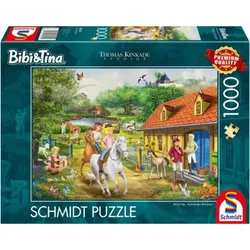 SCHMIDT SPIELE 58425 Puzzle 1000 Teile KIDDINX Bibi & Tina, Spaß auf dem Martinshof