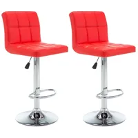 VidaXL Barhocker 2 Stk. Rot Kunstleder