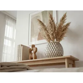 FineBuy FineBuy, Vase Vase Tischvase 33,5cm Aluminium Design Alu Blumenvase Wohndeko Rund Handmade