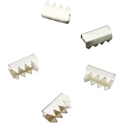 100 Kordelklammern zur Fertigung von Ringen, 9 x 4,4 x 5,5 mm, vernickelt, Stahl, silber