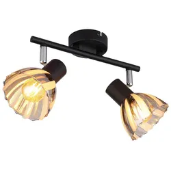 Deckenleuchte Deckenlampe Küchenleuchte chrom Glas satiniert beweglich 2 flammig
