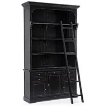 Casa Padrino Schrank mit Leiter 143,5 x 40,6 x 233,7 cm Schwarz