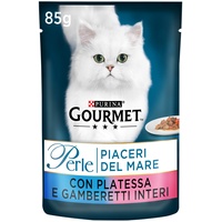 Purina Gourmet Perlen für Meeresfreude, feuchte Lebensmittel für Katzen mit Platessa und Innenknöpfe, 24 Beutel à 85 g