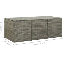 vidaXL Gartenbox Poly Rattan 180x90x70 cm Grau