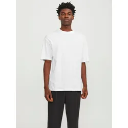 Oversize-Shirt »JJEBRADLEY Oversize T-Shirt mit klassischem Rundhalsausschnitt«, unifarben, oversize, Rundhals, Jersey, pflegeleicht, Gr. XL, white, , 48169015-XL