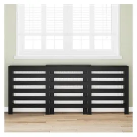 vidaXL Heizkörperabdeckung Schwarz Eichen-Optik 205 x 21,5 x 83,5 cm