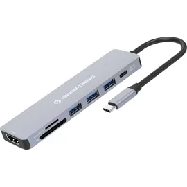 Conceptronic DONN19G 7-in-1 USB 3.2 Gen 1 Dockingstation, HDMI, USB-A 3.0 x 3