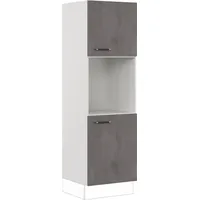 Impuls Küchen Herdumbauschrank Prag 60 x 57,6 x 190,7 cm Grau