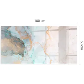 Tulup Glasbodenplatte Kaminofen Hitzebeständig 100 x 50 cm Türkis