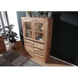 Massivmoebel24 Highboard 95 x 150 x 42 cm Eiche geölt / Beige