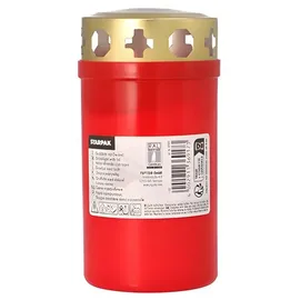 Papstar Grablicht 12,5 cm rot 18 St.