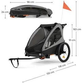 Kinderkraft NAVA WALK 2-in-1 Fahrradanhänger grau