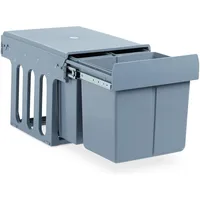 Relaxdays Einbaumülleimer 3-fach  Grau