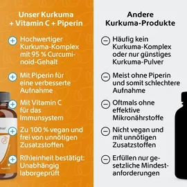 r(h)ein nutrition & health gmbh Kurkuma 95% Curcumin + Piperin + Vitamin C vegan