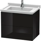 Duravit Waschtischunterschrank 2 Auszüge 67 x 55,8 x 46,9 cm Schwarz Hochglanz