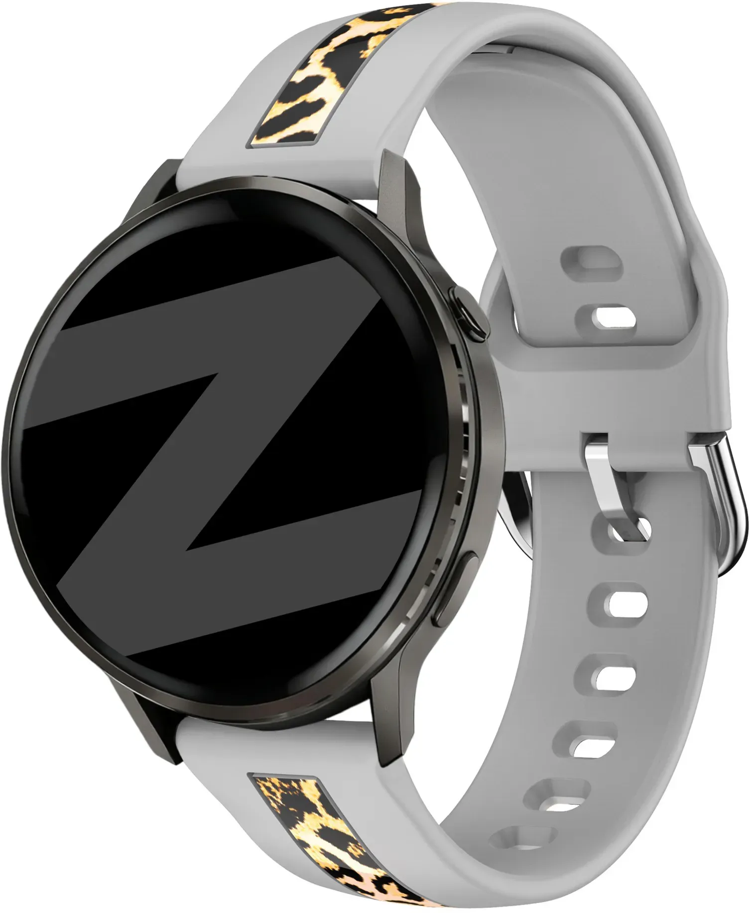 Bandz Actyve Smartwatch 20mm Armband Silikon für Actyve Smartwatch 20mm - Hellgrau - Schnallenverschluss