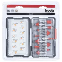 KWB 757295 Oberfräsersatz Hartmetall Schaftdurchmesser 8 mm 12teilig