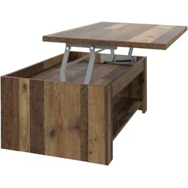 Forte Couchtisch "Clif", beige (old wood vintage), B:110cm H:45,7cm T:65cm, Tische, Couchtisch, mit Funktion, Breite 110 cm