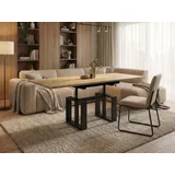 Endo-Moebel Couchtisch Empoli - ausziehbar 110-170cm und höhenverstellbar Doppellift Metall, Couch- & Esstisch, modern Design, Wohnzimmertisch, Multifunktionstisch braun
