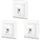 deleyCON CAT6a Netzwerkdose Unterputz RJ45 Keystone 10 Gbps, 3 Stück - Weiß