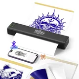 BORN4SHIP Tattoo Drucker Bluetooth, Tattoo Stencil Drucker, P84 Tattoo Printer Thermodrucker mit 10 Blatt A4 Transferpapier, Kompatibel mit Android iOS macOS Windows