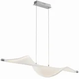 LUCANDE Edano dimmbar Modern, in Weiß aus Textil 1-flammig Wohnzimmerleuchte