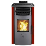 SCHENGER Pelletofen HP51 Rot 8,8kW A+ Vollautomatisch WIFI+ECO+TIMER