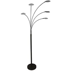 Stehlampe Standleuchte Schlafzimmerlampe, Stehleuchte mit Bodendimmer, Metall Glas, schwarz, matt LED 4,5 W 401 lm 3000K warmweiß, LxBxH 90x30x189 cm