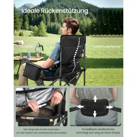 Songmics Campingstuhl Klappstuhl Schwarz