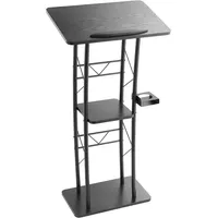 Vevor Rednerpultständer Metall-Rednerpult (118 cm Höhe), gebogenes Stehpult mit breiter Lesefläche & offenem Ablagefach & Getränkehalter, für Klassenzimmer Hochzeiten Konferenzen Reden