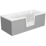 Badewanne mit Tür mittig Anschlag rechts SCHULTE Q2 80 x 180 cm alpinweiß glatt