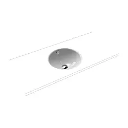 Kaldewei Classic Unterbauwaschtisch 910106003199 d= 36cm, mit Überlauf, Schallschutz, manhattan Perl-Effekt