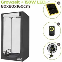 Growzelt 80x80x160cm mit 150 Watt LED
