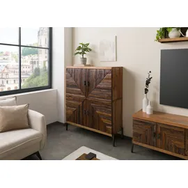 MASSIVMOEBEL24.DE Highboard 112 x 40 x 137 cm Beige