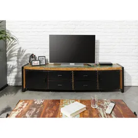 Massivmoebel24 Industrial TV-Board 106 Lowboard 208x43x55 cm Mehrfarbig Holz/Metall